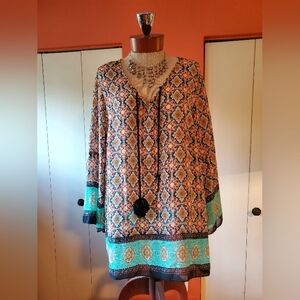 Semi sheer Bohemian tunic or cover up